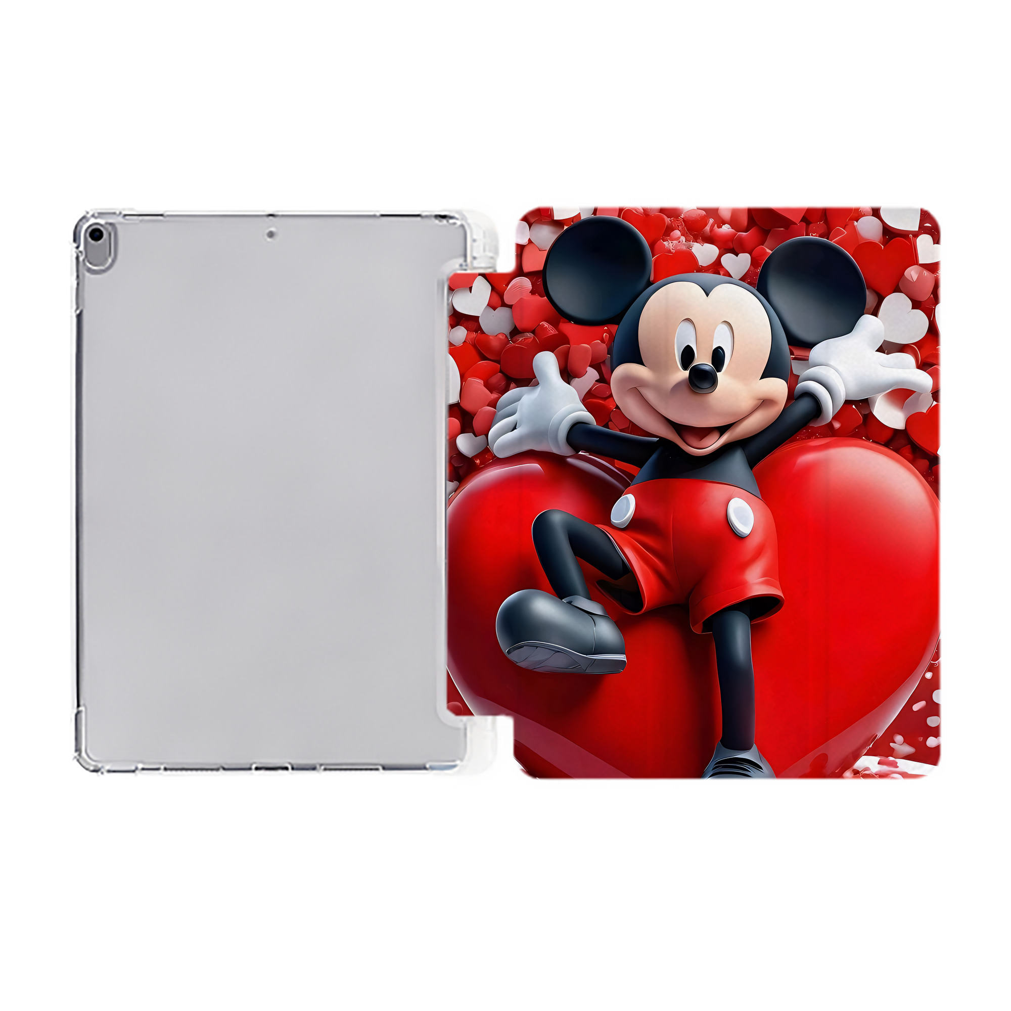 （画像用） ミッキーマウス Mickey Mouse IPad ケース ペン収納付き 三つ折りスタンド PUレザー×シリコン 対応機種9.5/10.5/10.9インチ